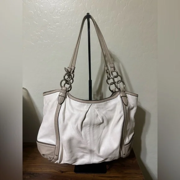 Coach Alexandra Large Leather Shoulder Bag in Ivory - Picture 3 of 12